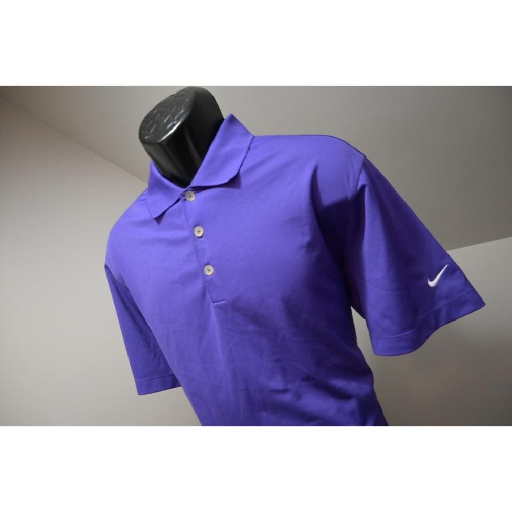 Nike Golf Polo Dri Fit Performance Purple‎ Short Sleeve Athletic Mens Large